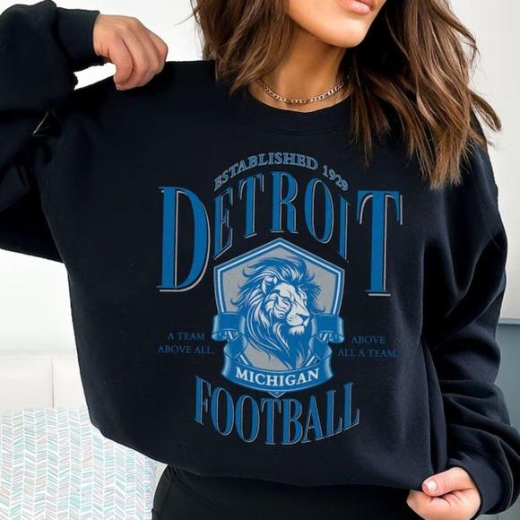 RiffRiss Other - Vintage Detroit Football Sweatshirt Lions Football Sweatshirt